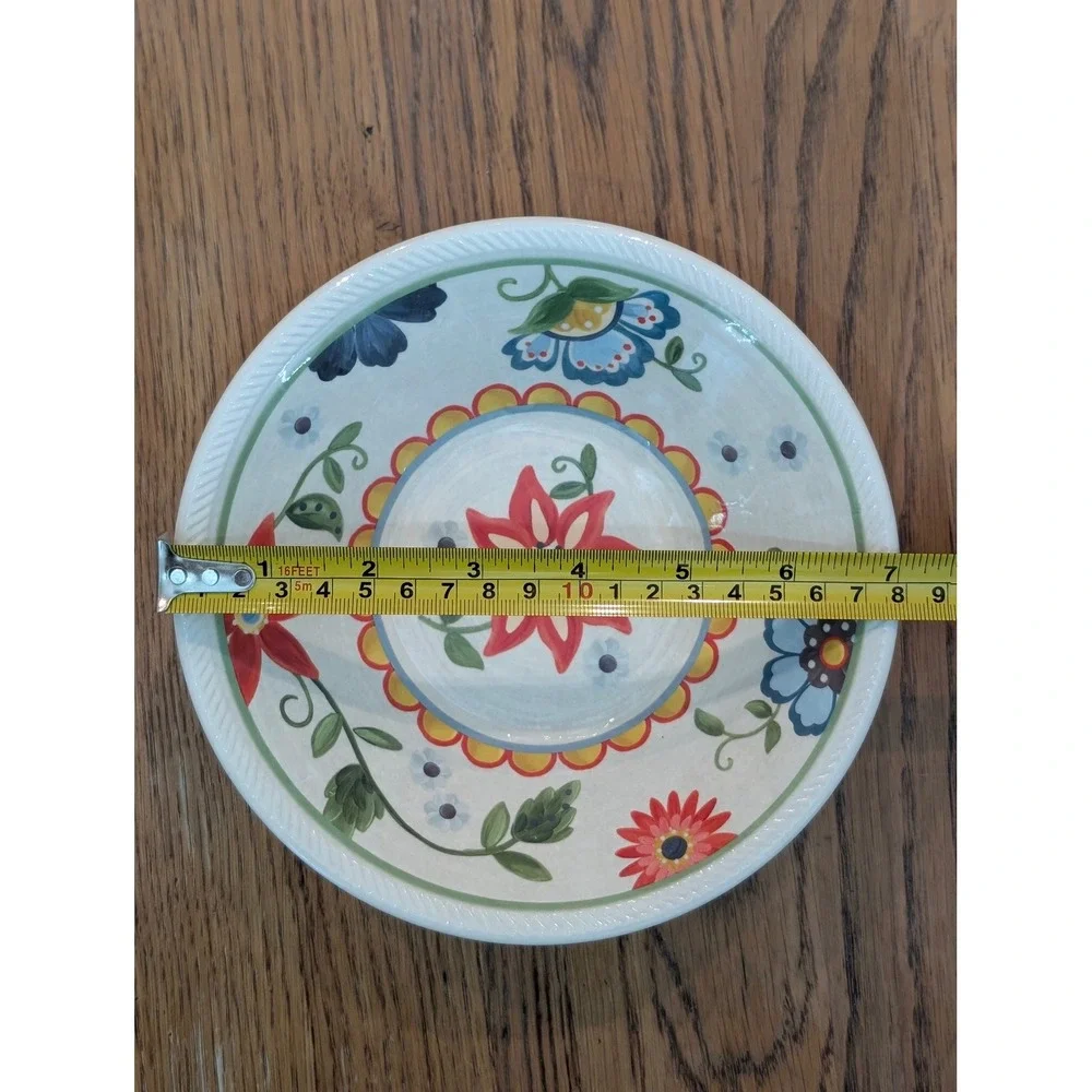 Threshold Floral Melamine Dessert/Salad‎ Plate & Cereal/Salad Bowl Set of 2